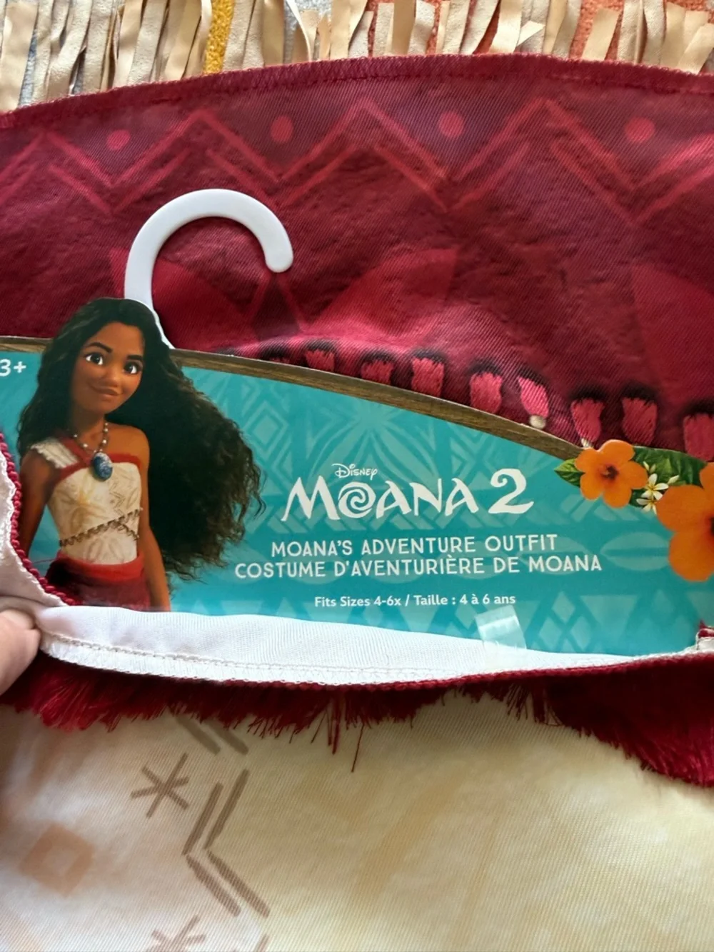 Disney Moana 2 Inspired Girls' Red Fringe Costume Dress NWTS - Picture 9 of 13
